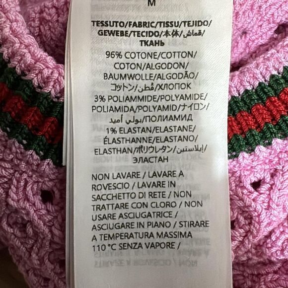 Gucci Dress Size M Women's - 786422 Pink X Red X Green Short Sleeve Knee Length - Picture 4 of 6